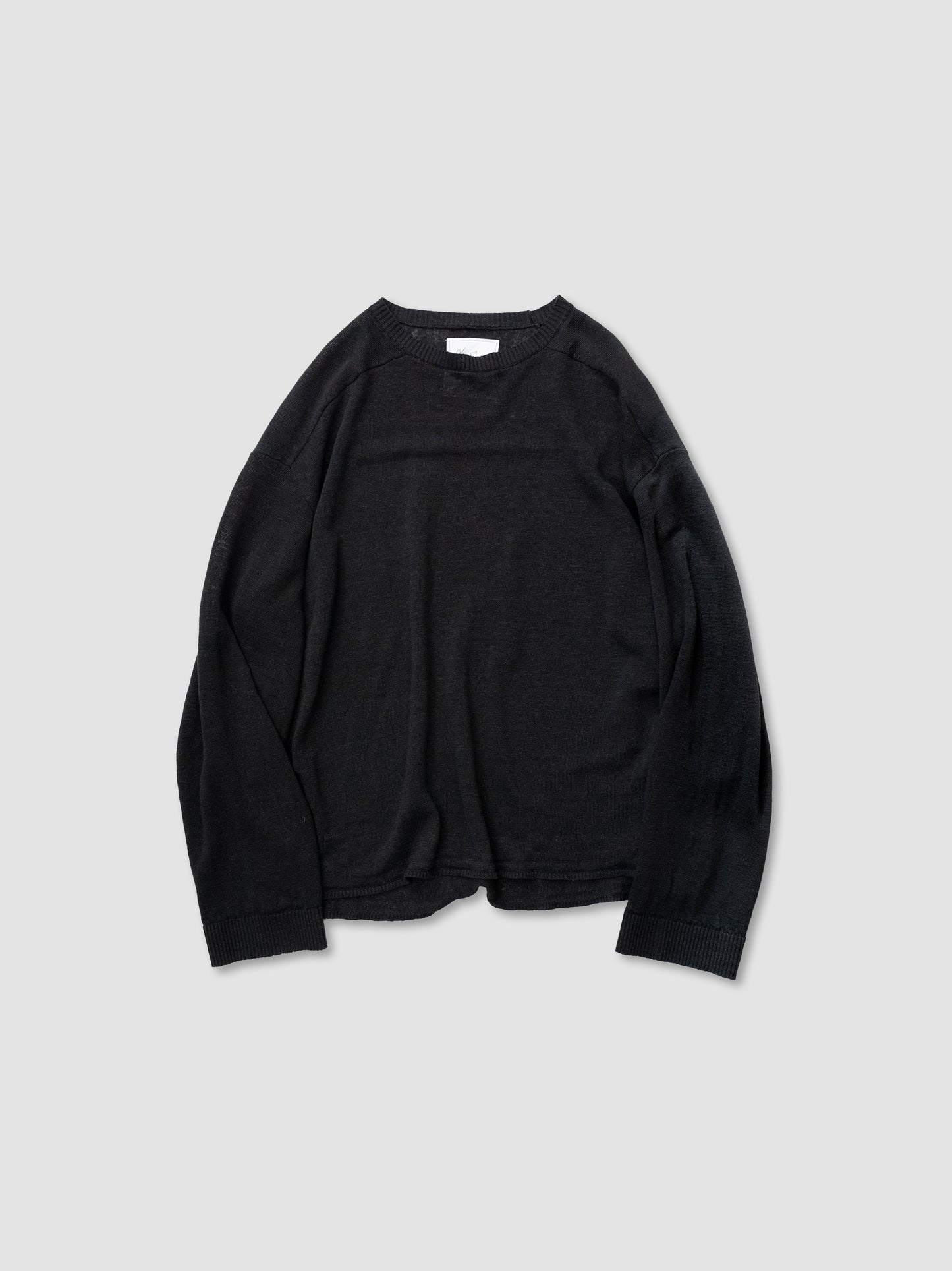 ANCELLM / CUT LS KNIT -BLACK