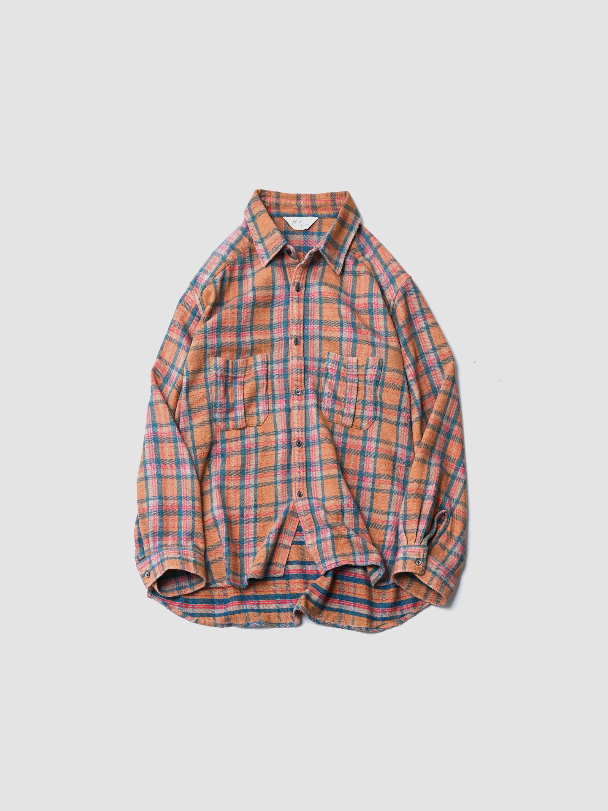 AUTUMN WORK SHIRT RUST XL オータム フリースシャツ 3sixteen Western Overshirt - Rust/Viscose | Long Sleeve