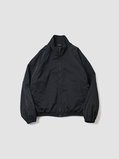 Antwort / LEATHER PIPED BOMBER JACKET -BLACK