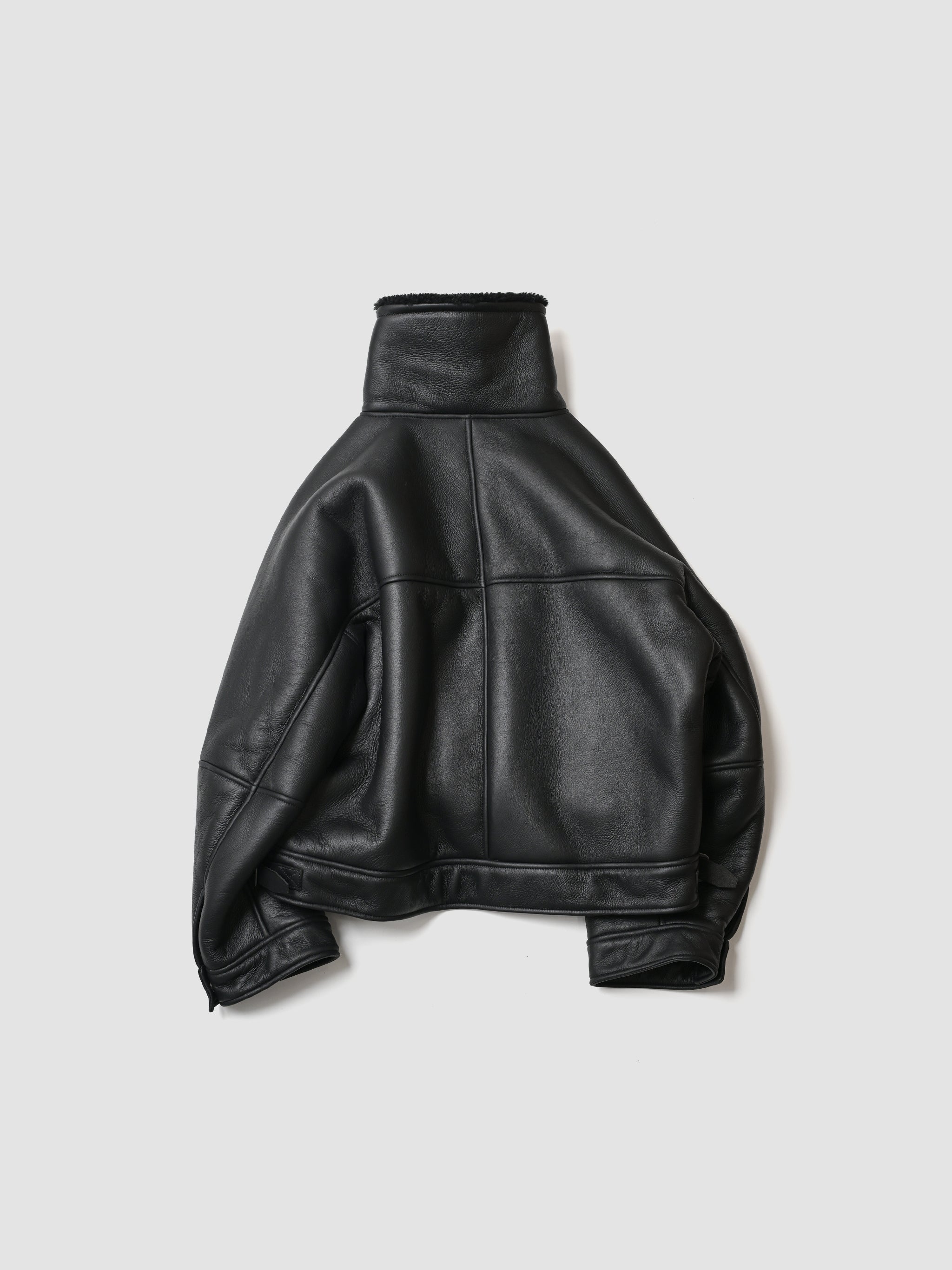 ジャケット・アウター Japanese label double name mouton jacket MOUTON DOUBLE JACKET(BLACK×BLACK)