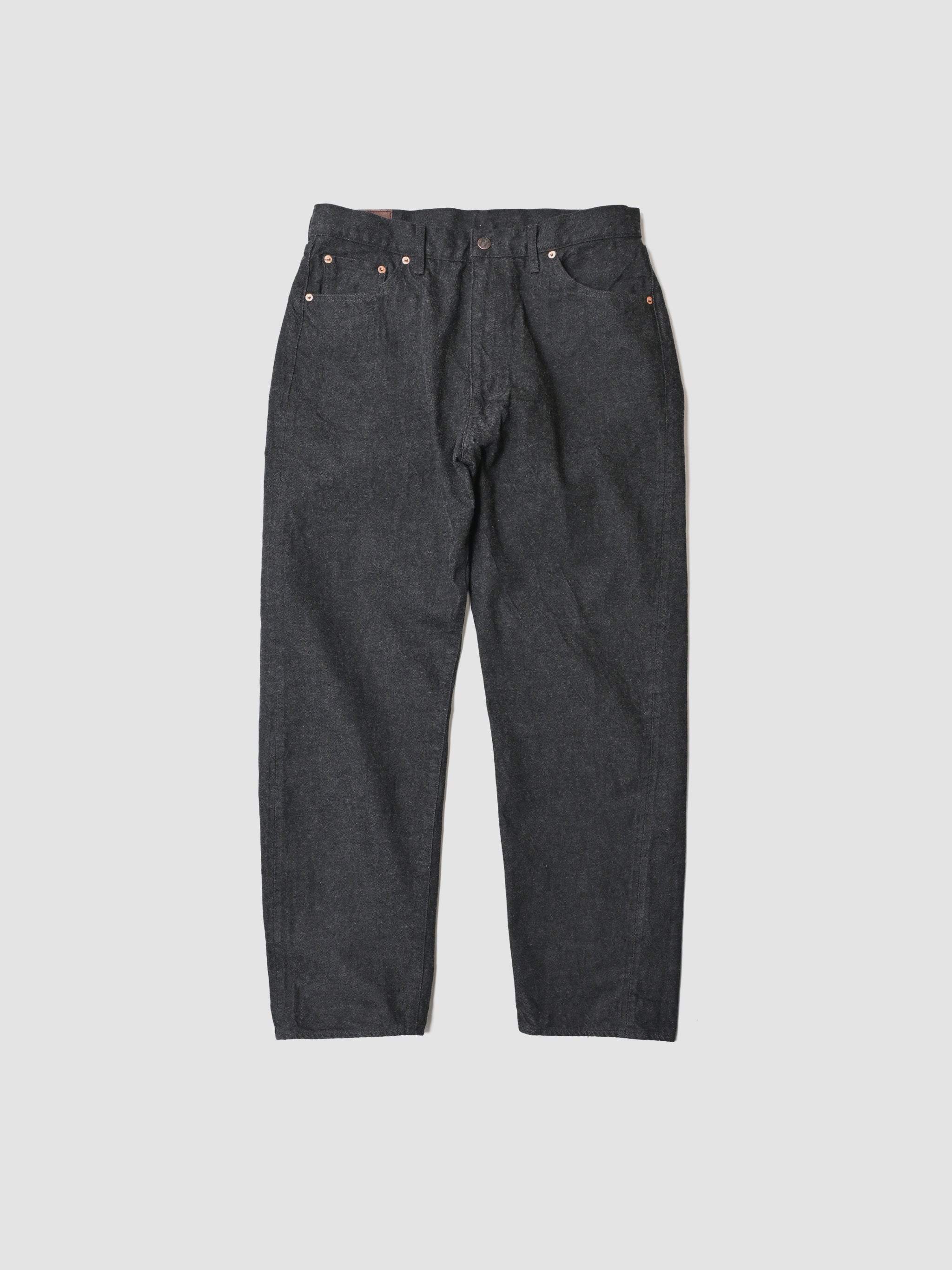 KAPTAIN SUNSHINE / 5P Zipper Front Denim Pants -BLACK ONE WASH