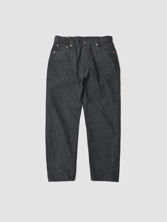 KAPTAIN SUNSHINE / 5P Zipper Front Denim Pants -BLACK ONE WASH