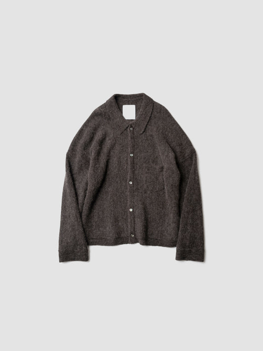 ANCELLM / KIMONO KNIT SHIRT -BROWN