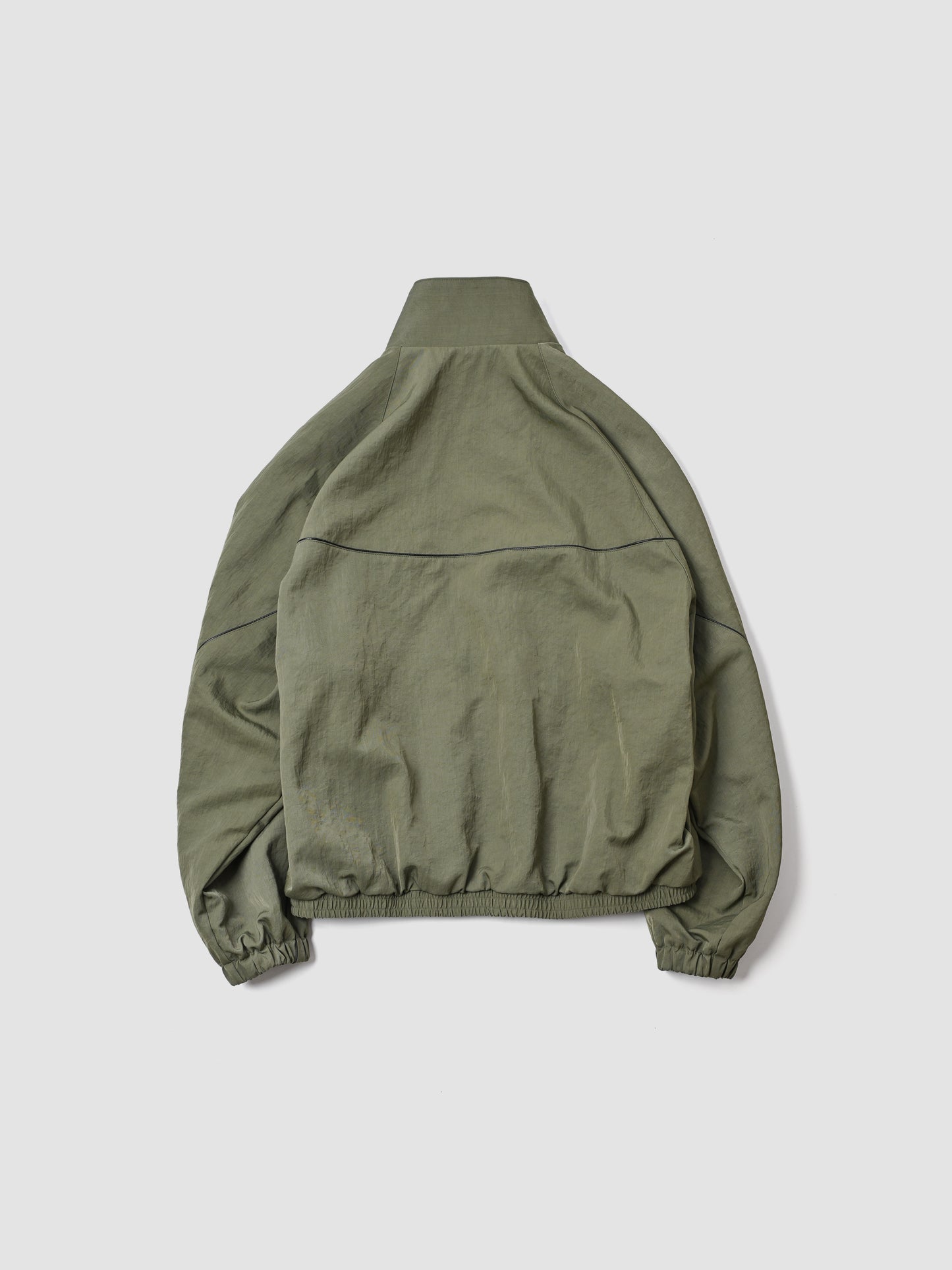 Antwort / LEATHER PIPED BOMBER JACKET -GREEN