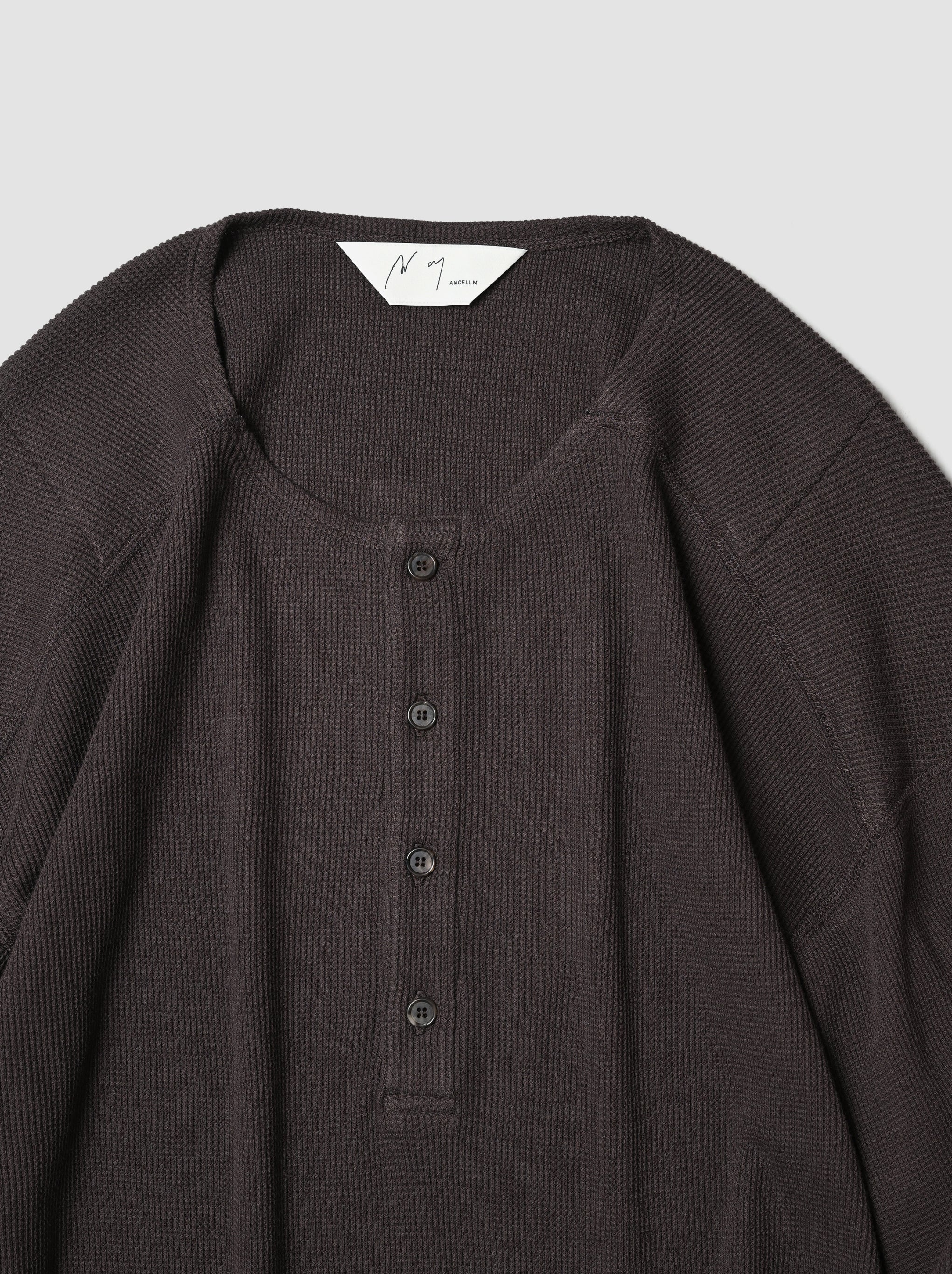 ANCELLM / C/CA HENLEY LS T-SHIRT -D.BROWN