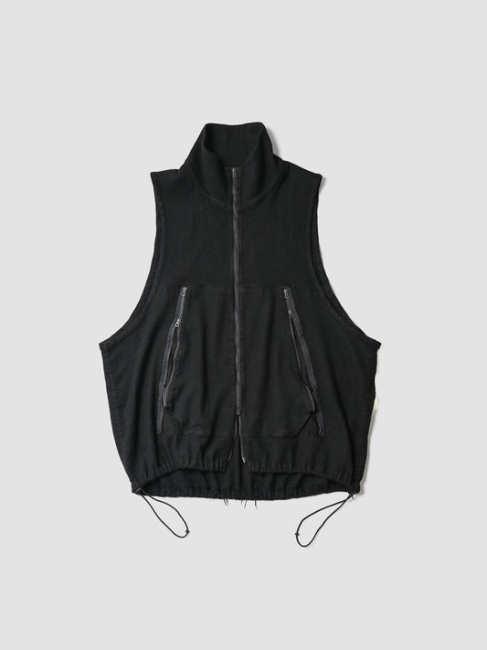 barbell object / flower vest -BLACK