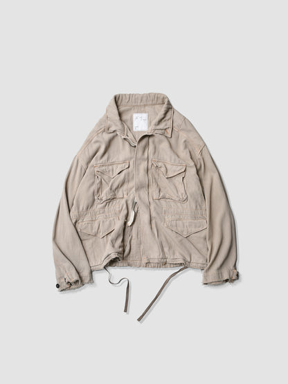 ANCELLM / SILK SUEDE FIELD JACKET -SAND