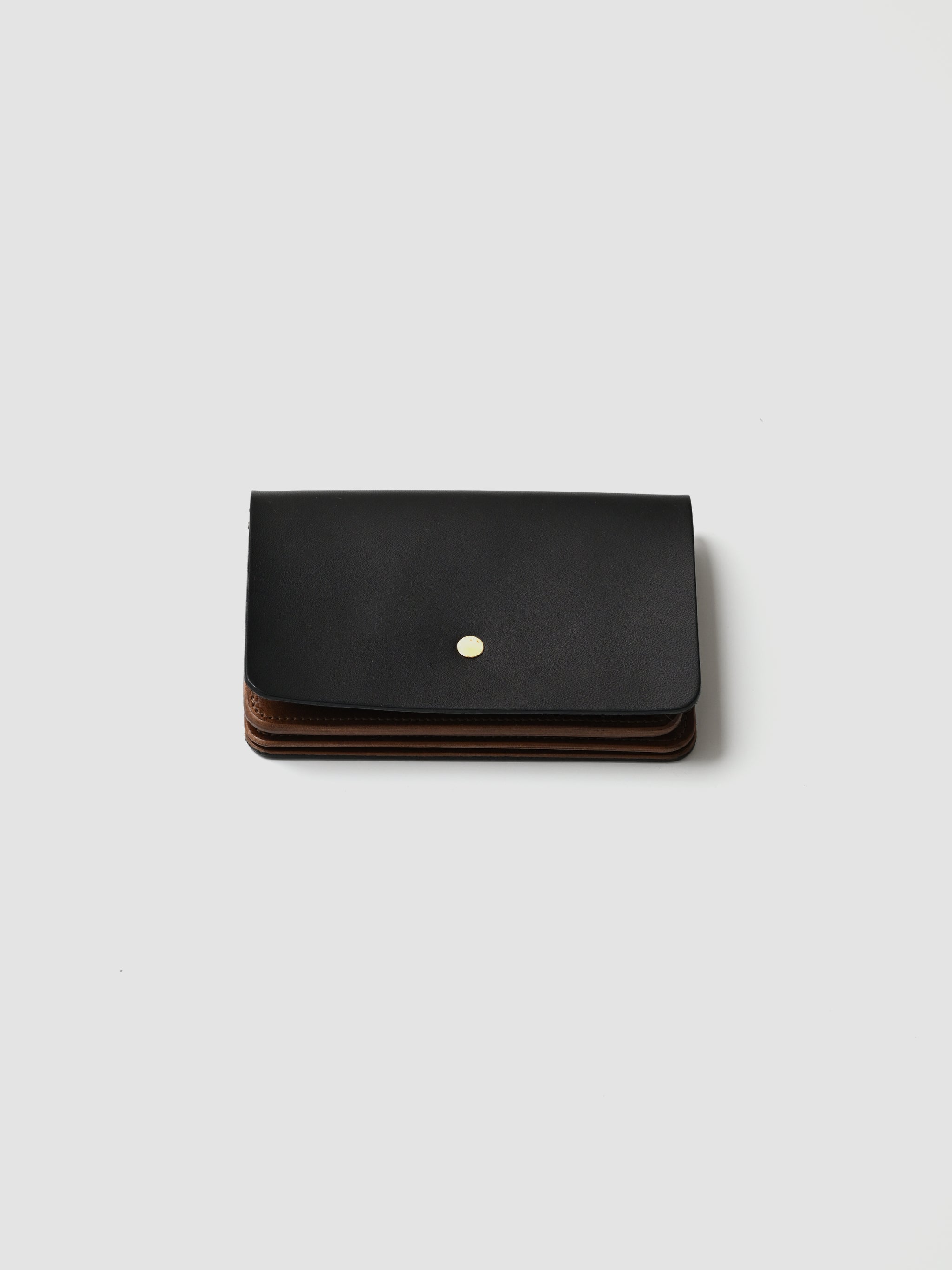 forme / Hand wallet Liscio×DOUBLE -BLACK×BROWN – and father