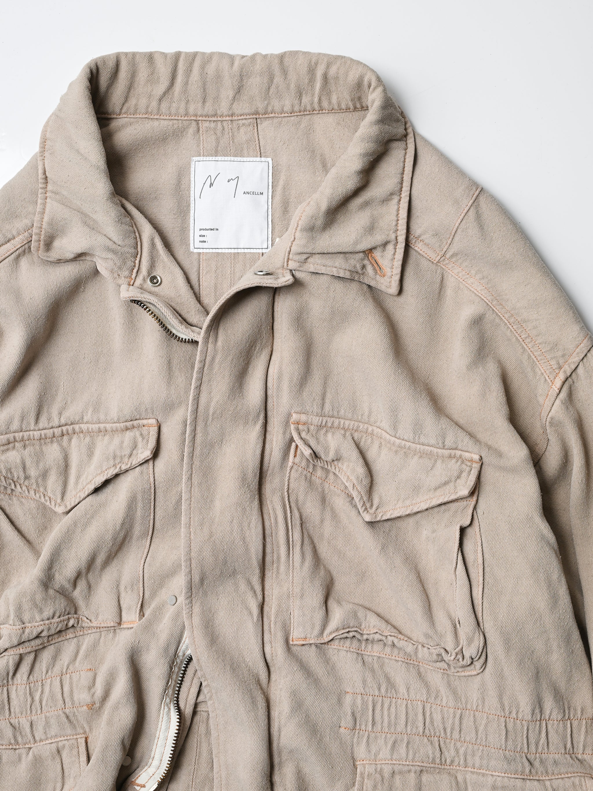 ANCELLM / SILK SUEDE FIELD JACKET -SAND – and father