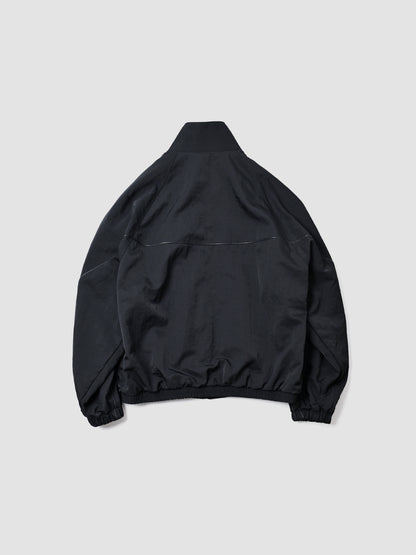 Antwort / LEATHER PIPED BOMBER JACKET -BLACK