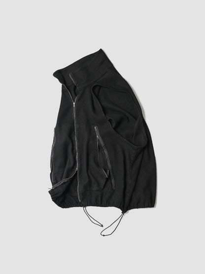 barbell object / flower vest -BLACK