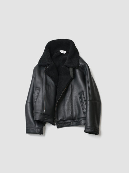 ANCELLM / MOUTON DOUBLE JACKET -BLACK×BLACK