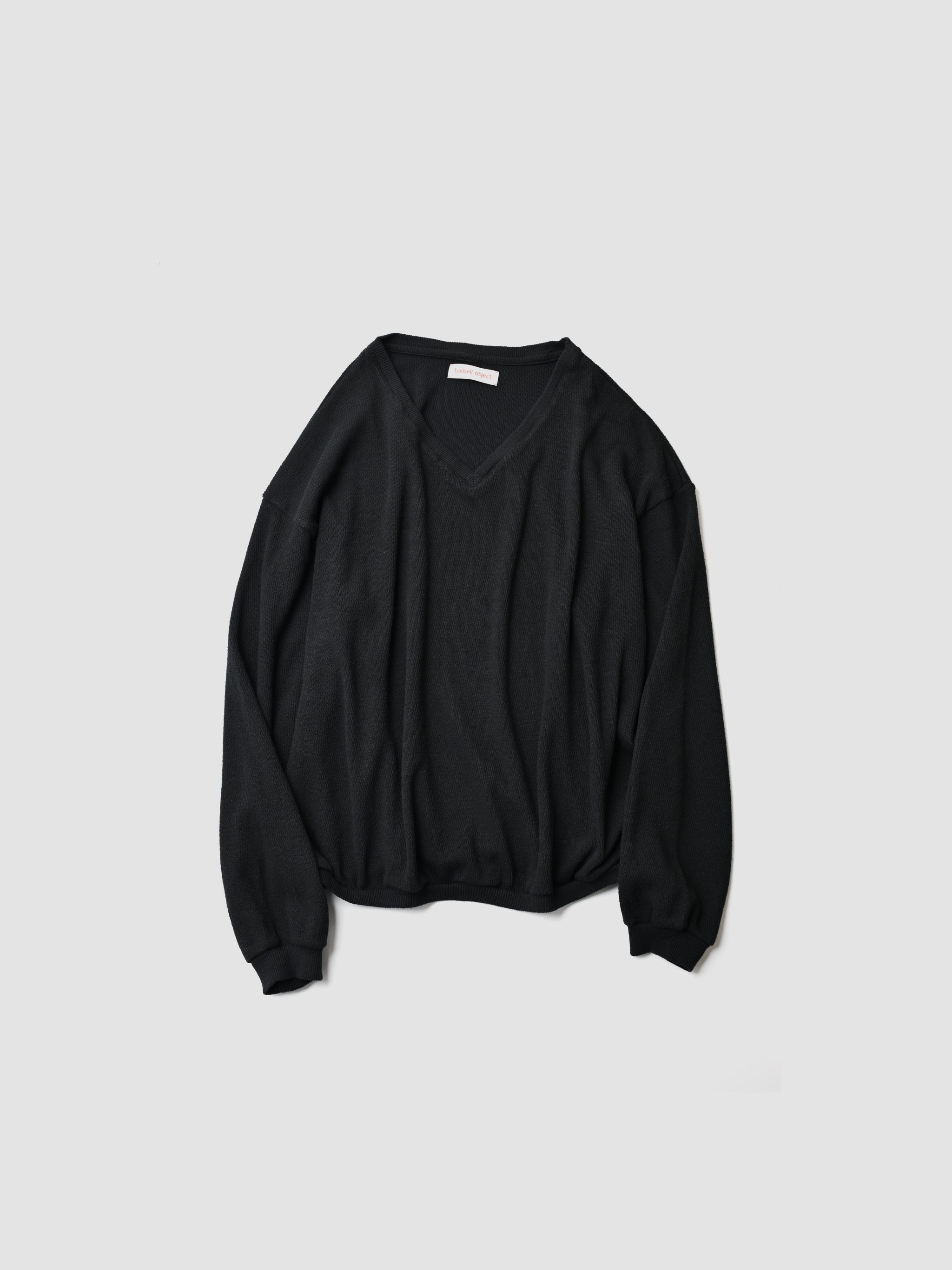 トップス 25aw barbell object nep v top BLACK 1 barbell object / nep v top -BLACK – and father