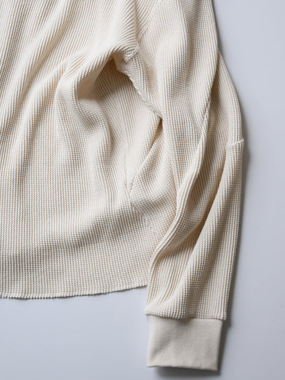 A MACHINE / Thermal Long sleeve T-shirt blanch pattern-city -ECRU