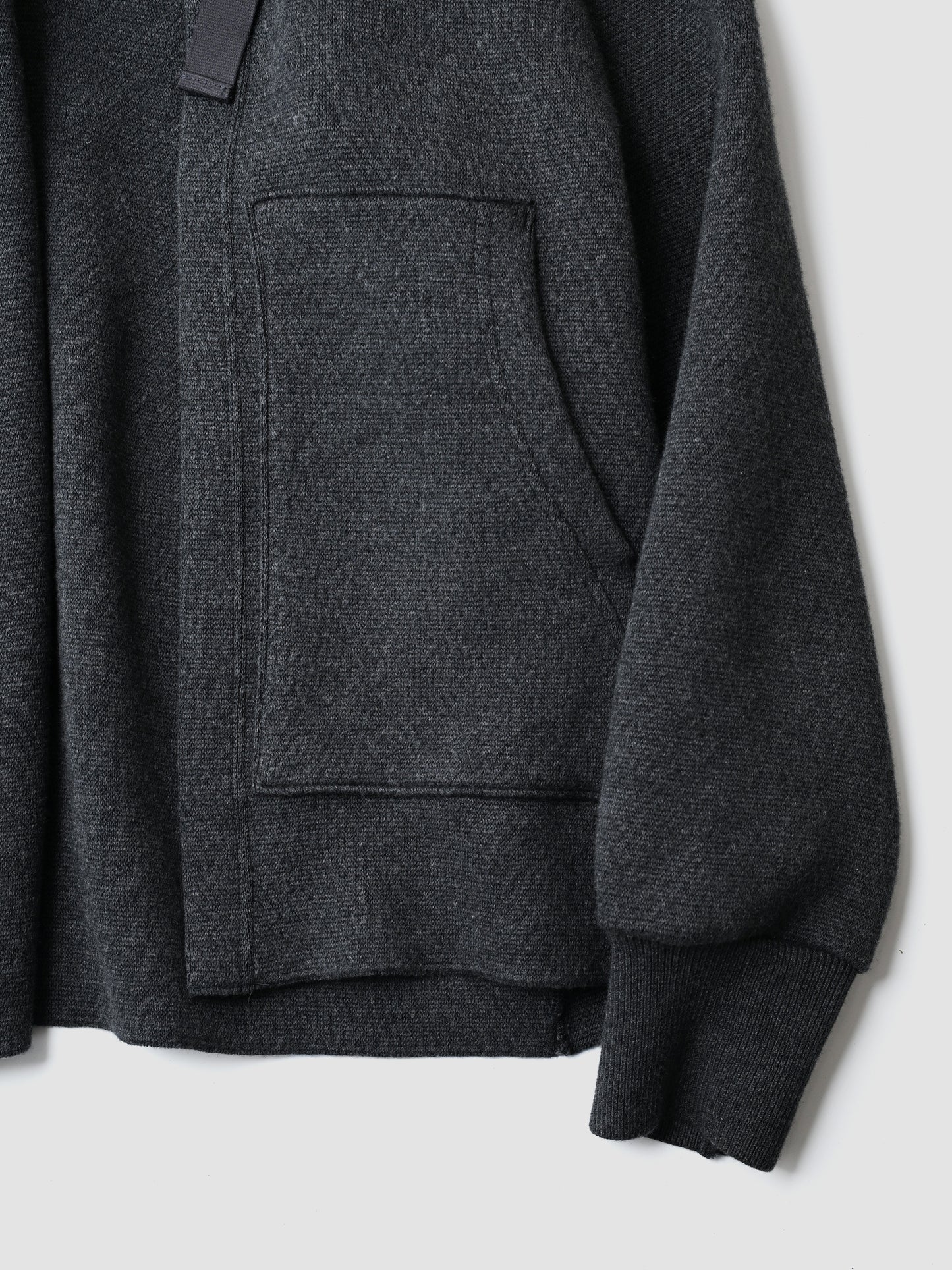 POSTELEGANT / Cotton Cashmere Knit Hoodie -CHARCOAL GREY
