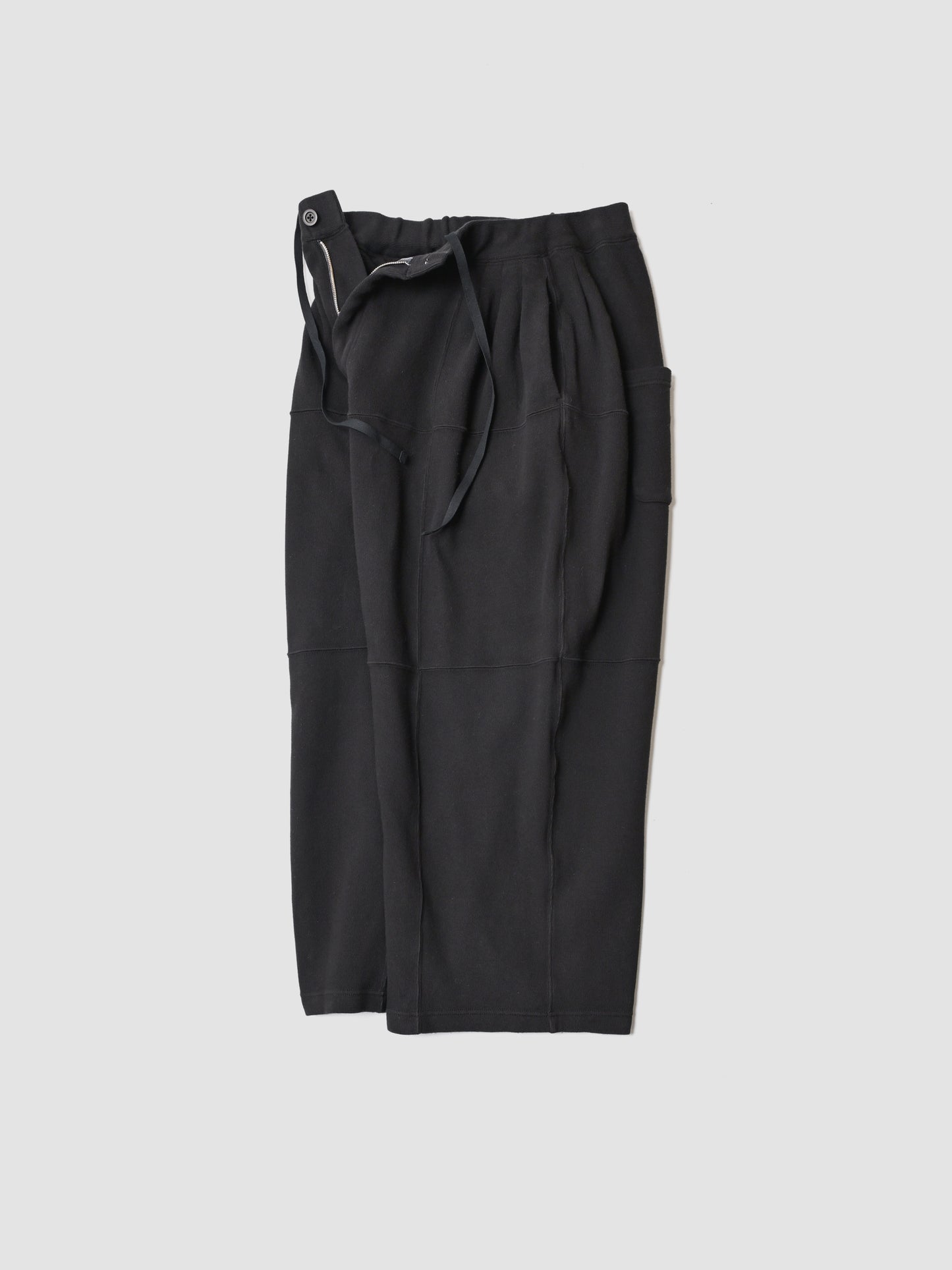 ANCELLM / SMOOTH PANEL WIDE SLACKS -BLACK