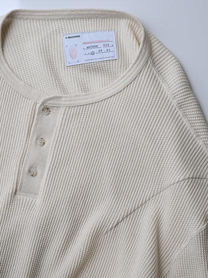 A MACHINE / Thermal Long sleeve T-shirt blanch pattern-city -ECRU