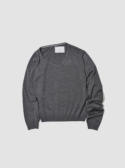 A MACHINE / V-neck Sweater/apartamento#18 MARGARET HOWELL -CHARCOAL