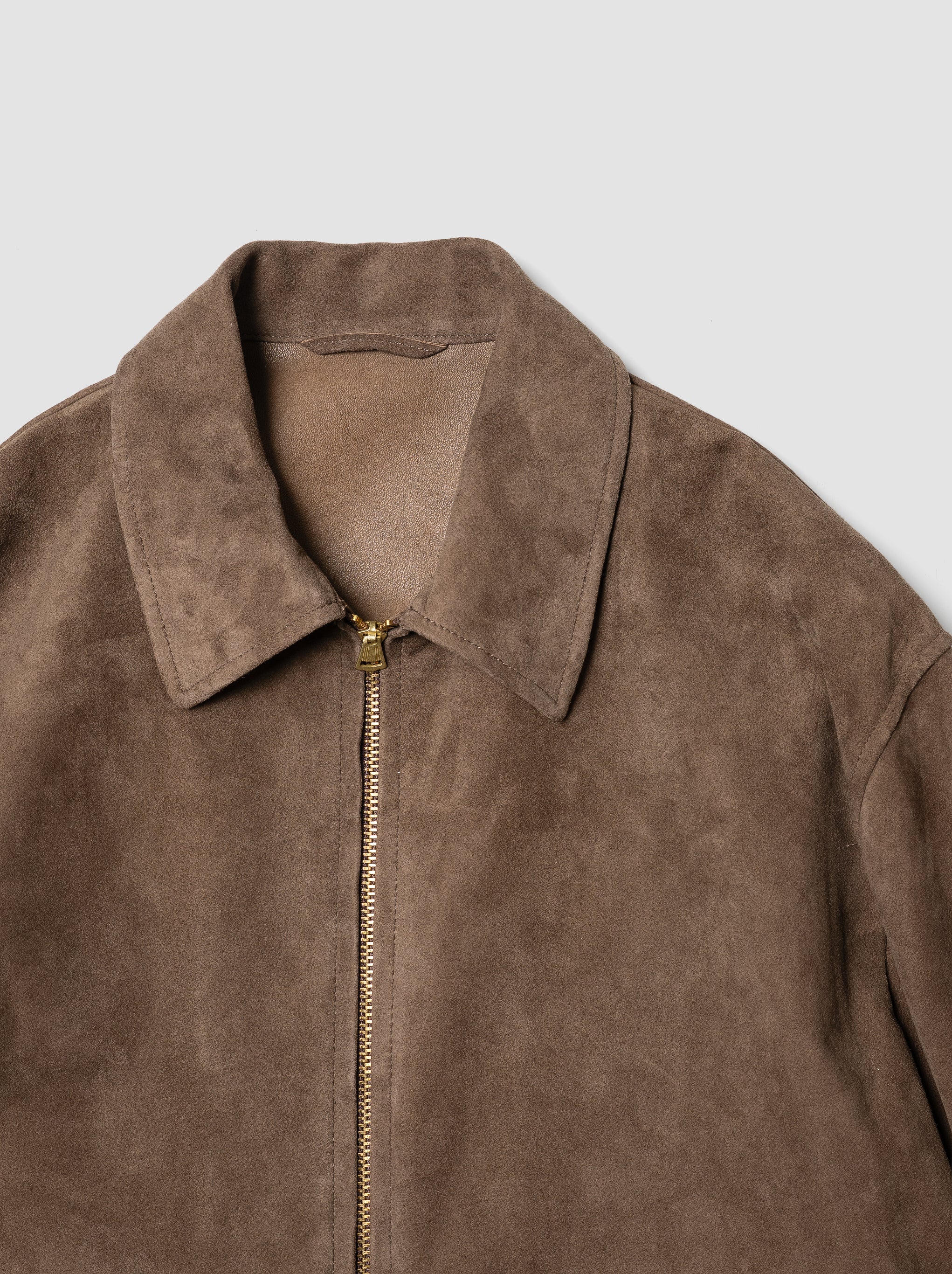KAPTAIN SUNSHINE / Goat Suede Sports Jacket -MOCHA BROWN