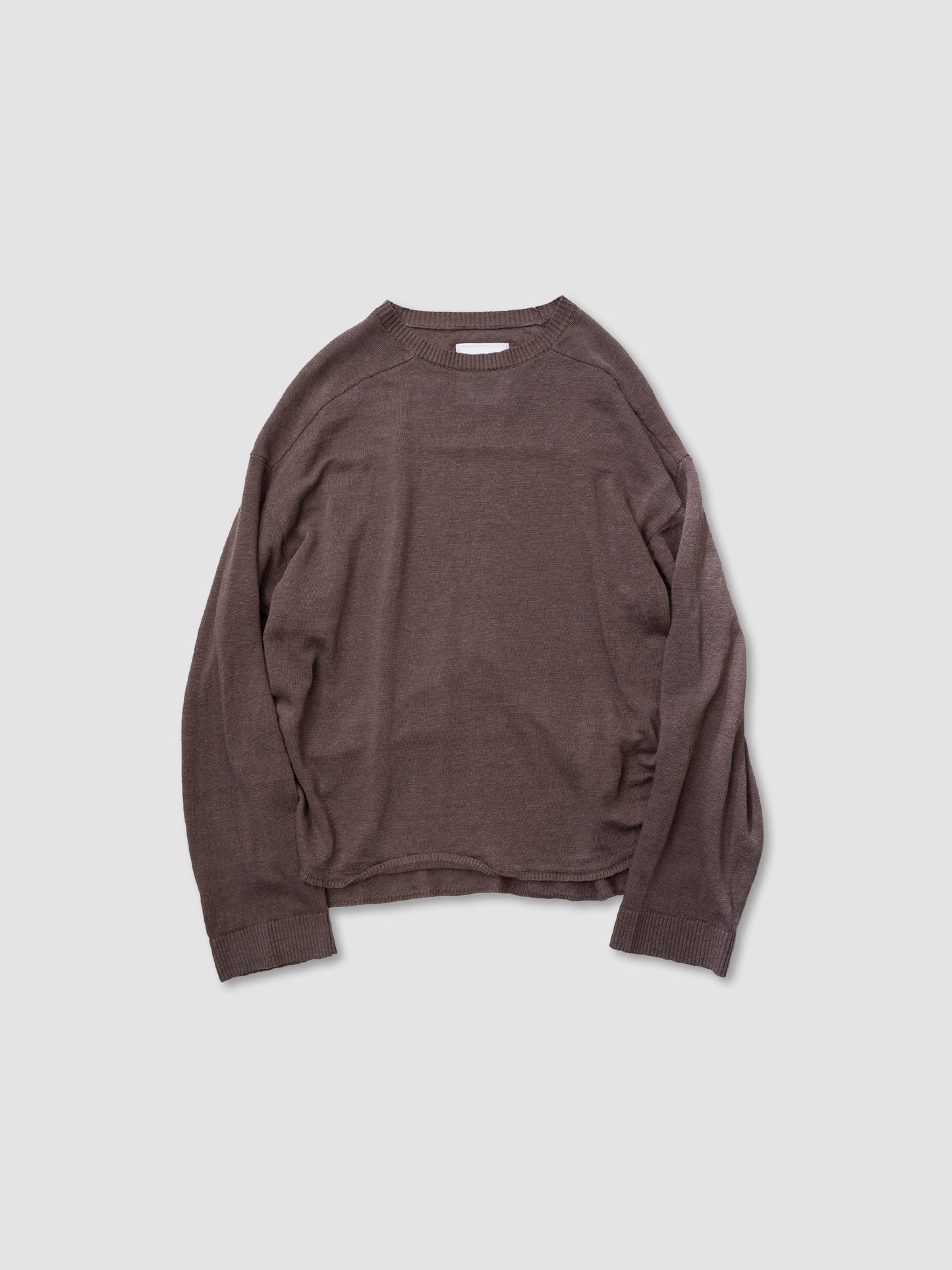 ANCELLM / CUT LS KNIT -BROWN