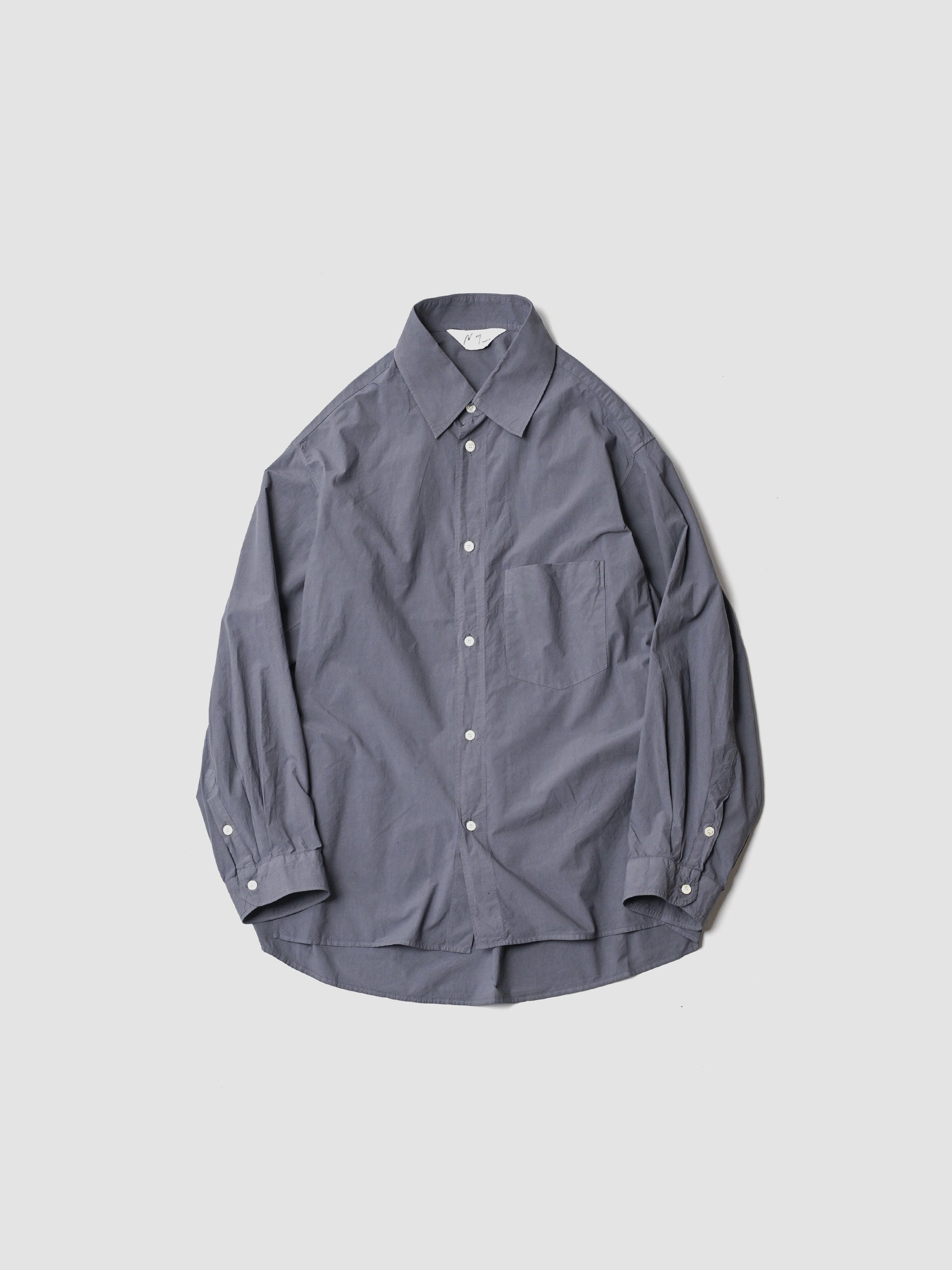 ANCELLM / SHRINK OVER SHIRT -NAVY – and father