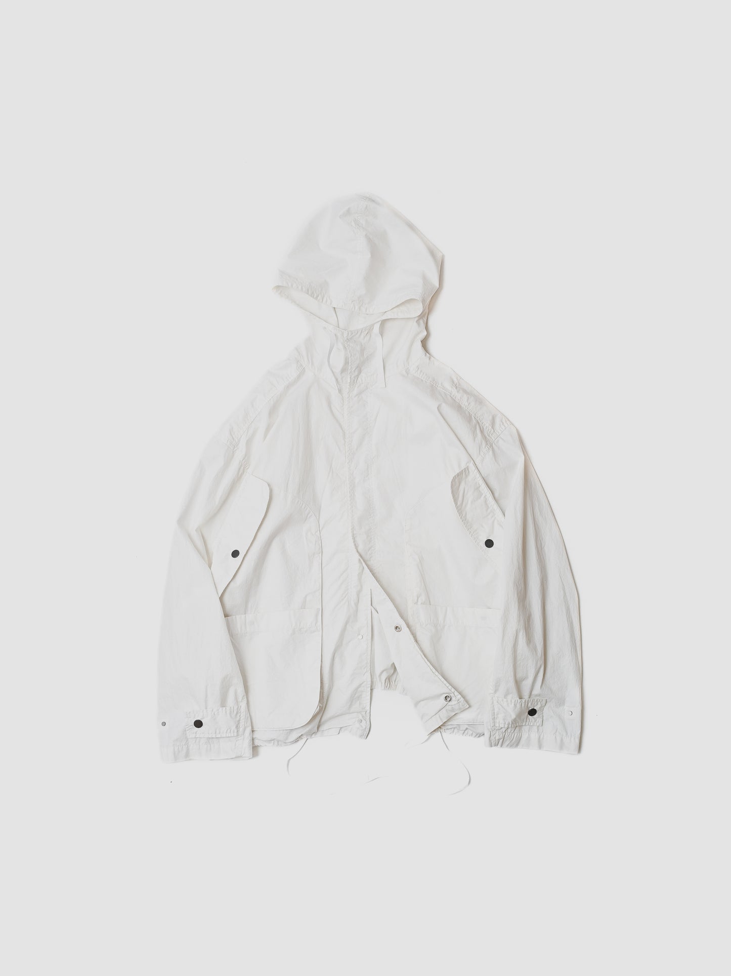 ANCELLM / HOODED FIELD SHIRT JACKET -WHITE
