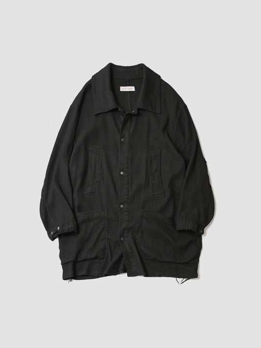 barbell object / flower fl coat -BLACK