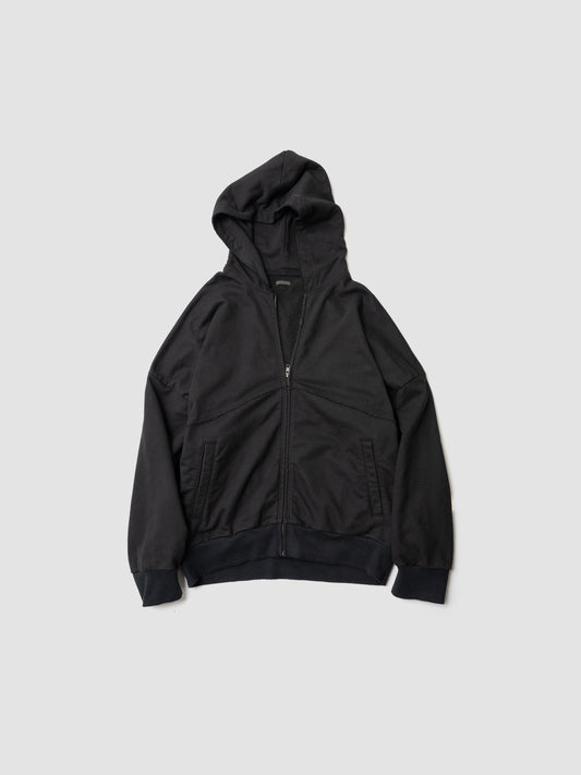 Antwort / CUT OFF ZIP HOODIE -WASHED BLACK