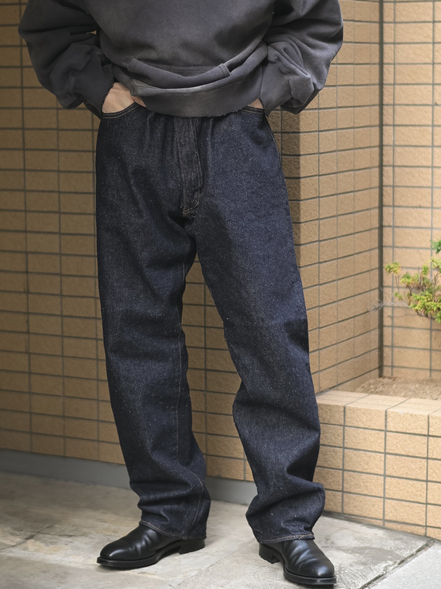 KAPTAIN SUNSHINE / 5P Zipper Front Denim Pants -INDIGO ONEWASH