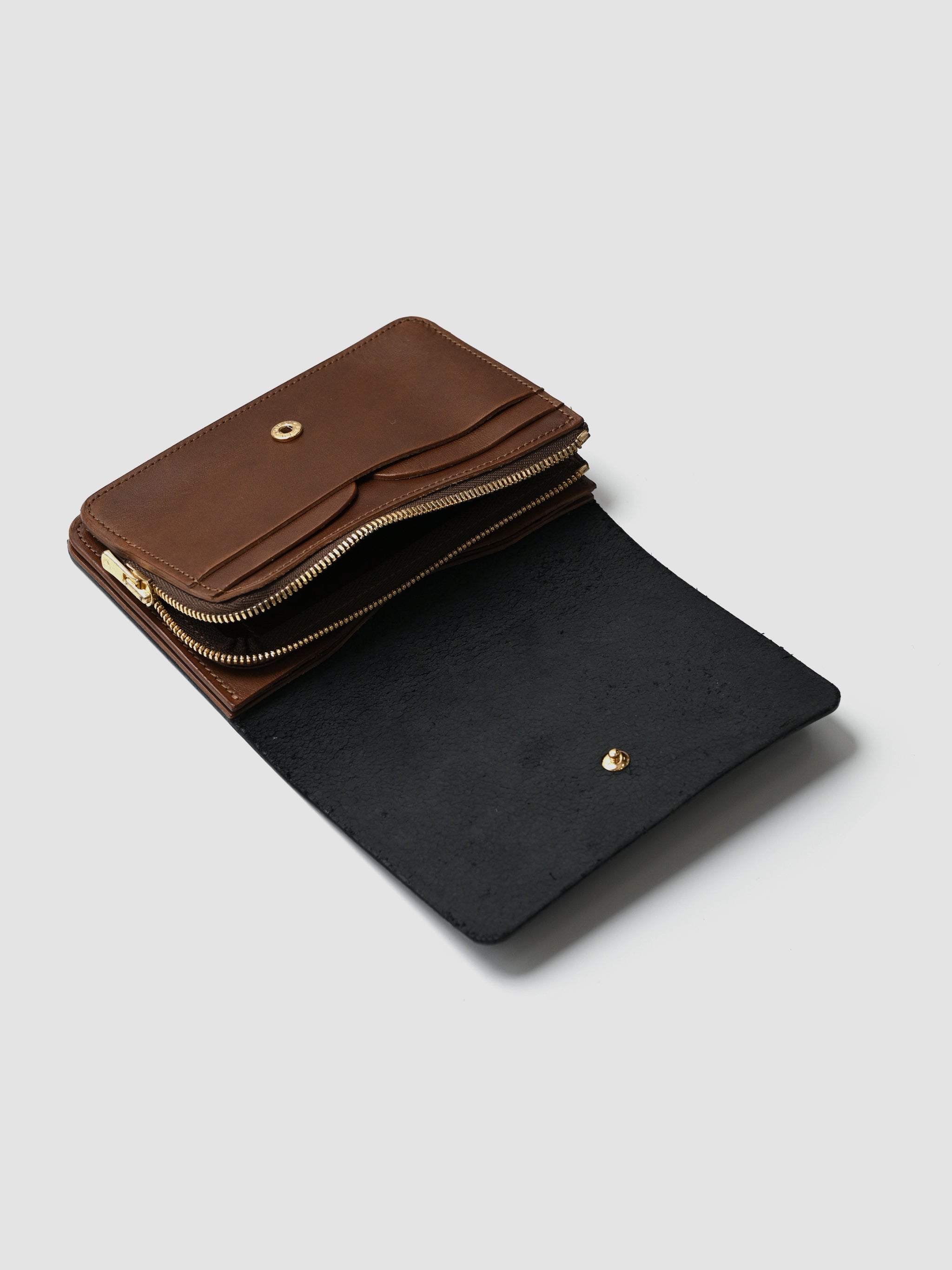 forme / Hand wallet Liscio×DOUBLE -BLACK×BROWN – and father