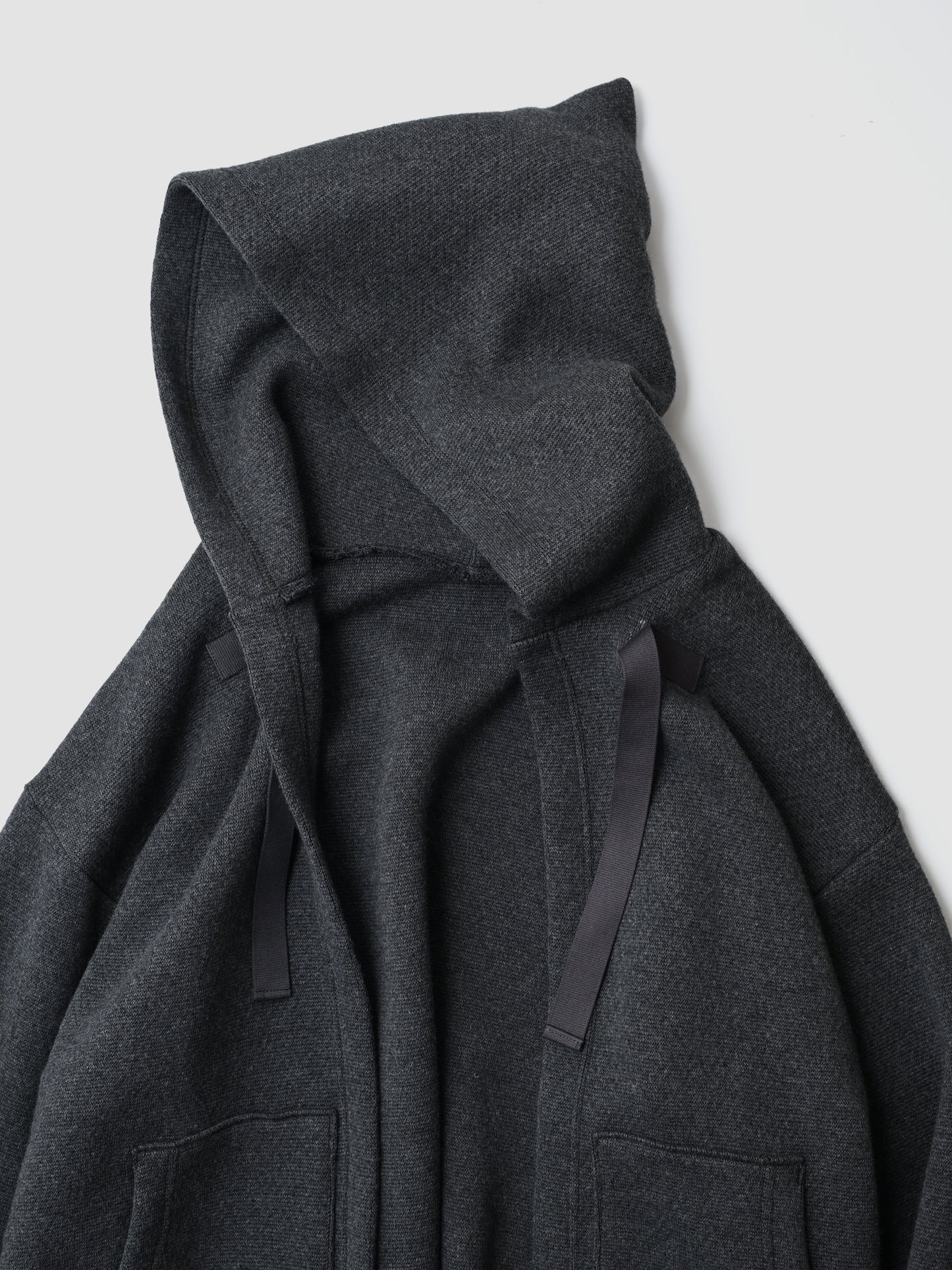 POSTELEGANT / Cotton Cashmere Knit Hoodie -CHARCOAL GREY