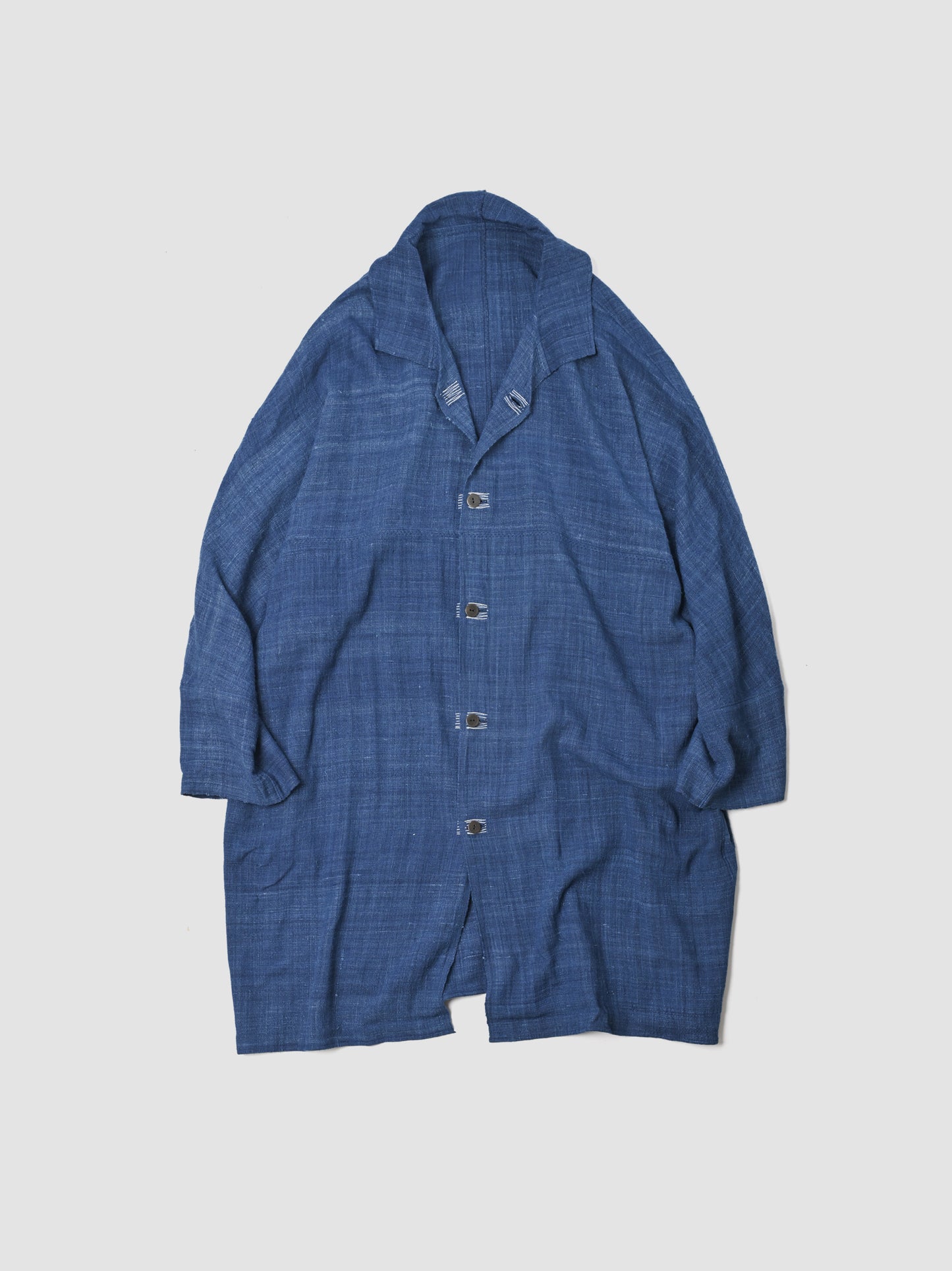 MITTAN / CT-51 エリ蚕先染め手織コート -藍