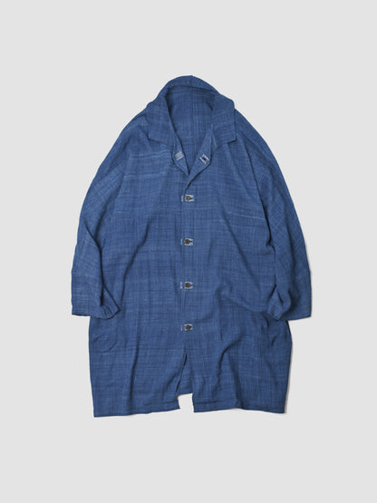MITTAN / CT-51 エリ蚕先染め手織コート -藍