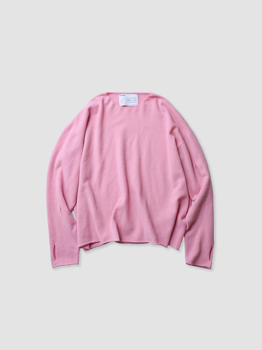 A MACHINE / Raw Edge Sweater in imitation of "Rudi Genreich-1966-Vinyl Mini Dress" -PINK