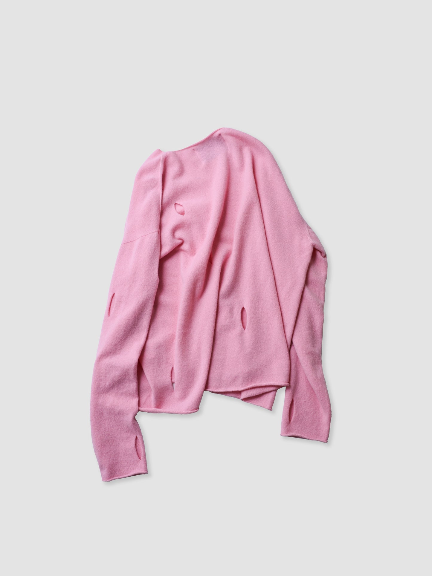 A MACHINE / Raw Edge Sweater in imitation of "Rudi Genreich-1966-Vinyl Mini Dress" -PINK