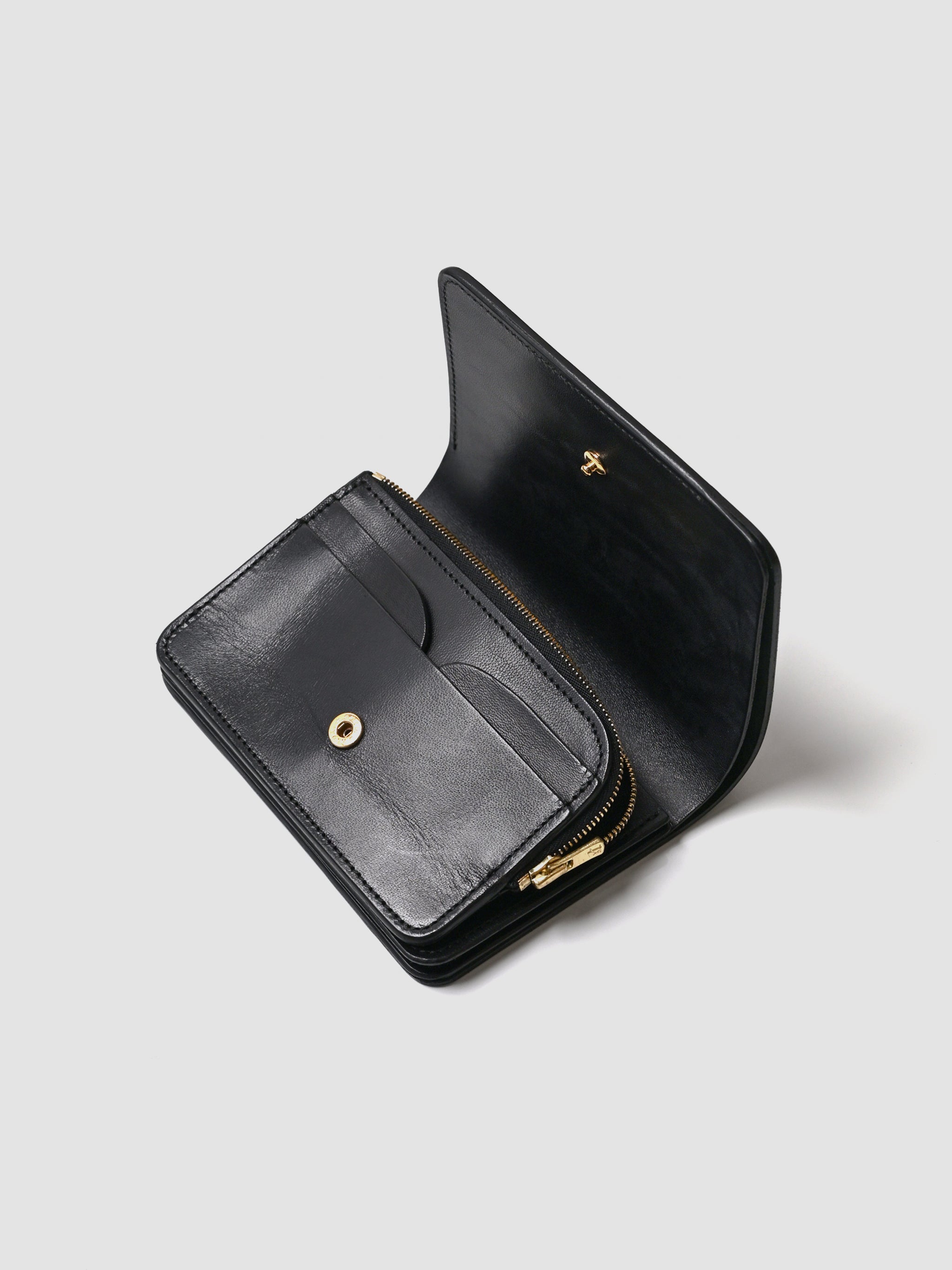 小物 forme short wallet cordovan black forme / Short wallet Cordovan -BLACK×BLACK – and father