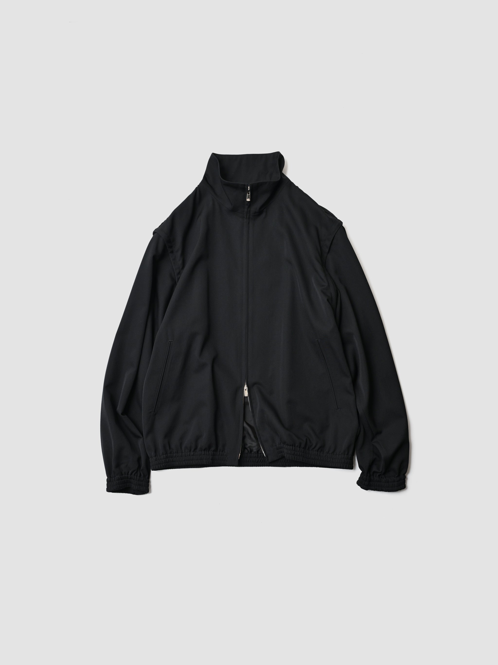 BISOWN / S120 WOOL GABA DETACHABLE BLOUSON - TRUE BLACK