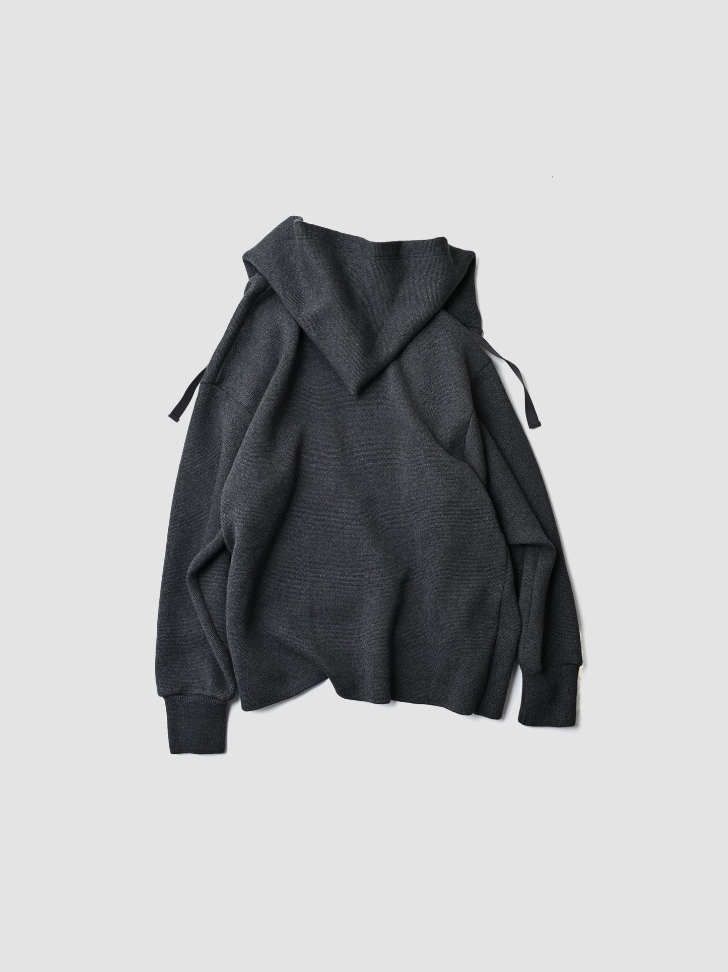 POSTELEGANT / Cotton Cashmere Knit Hoodie -CHARCOAL GREY