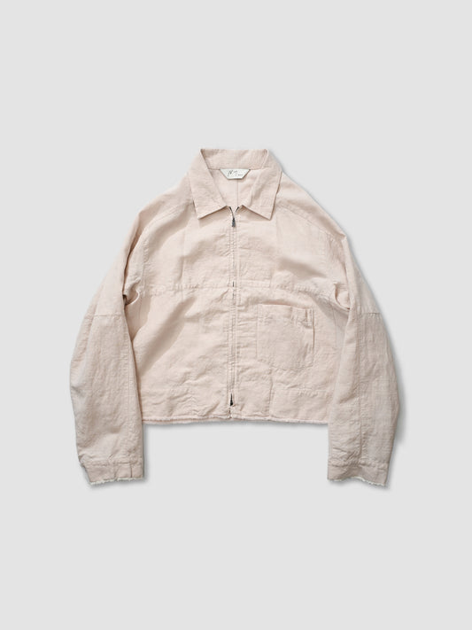 ANCELLM / W/L SHORT ZIPUP SHIRT -PINKBEIGE