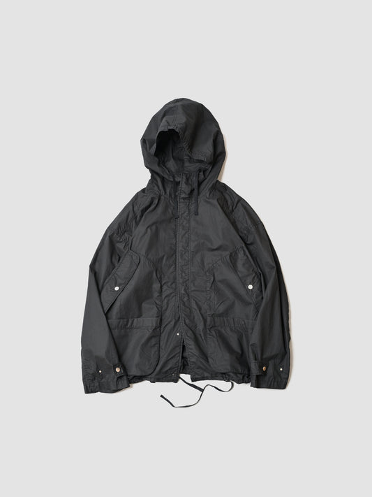 ANCELLM / HOODED FIELD SHIRT JACKET -BLACK
