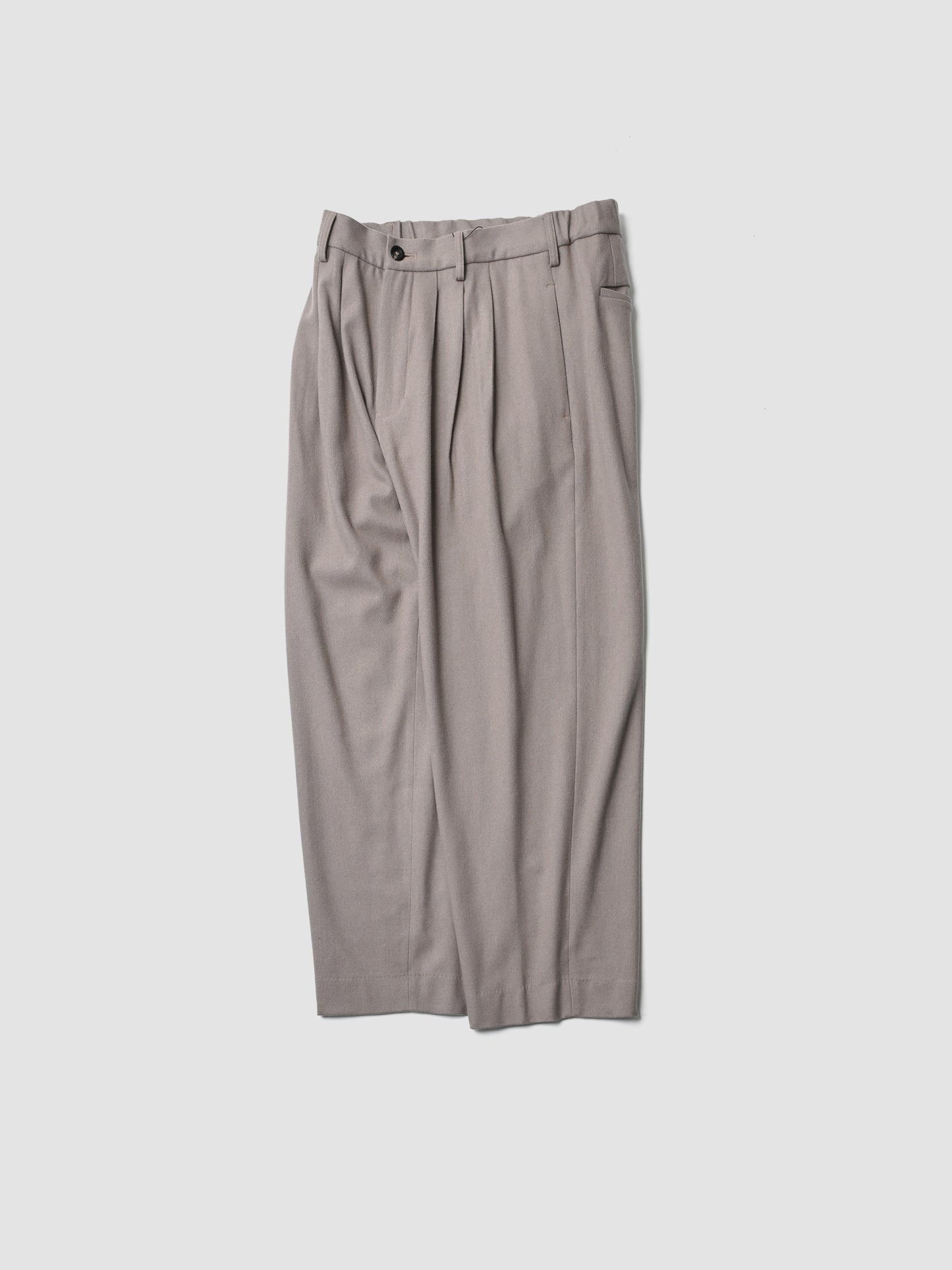 Afiit / 3TUCK WIDE EASY SLACKS -BEIGE