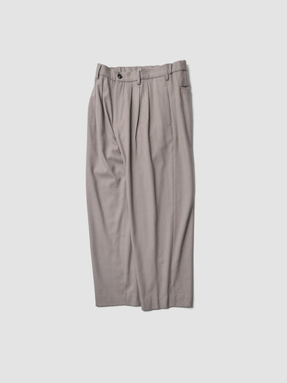 Afiit / 3TUCK WIDE EASY SLACKS -BEIGE