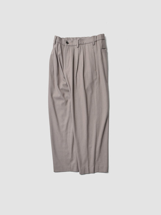 Afiit / 3TUCK WIDE EASY SLACKS -BEIGE