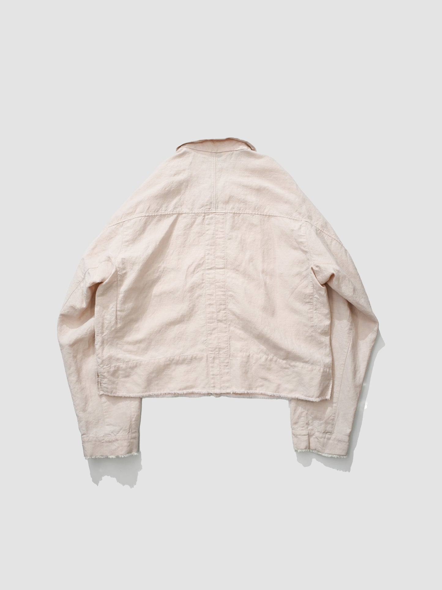 ANCELLM / W/L SHORT ZIPUP SHIRT -PINKBEIGE