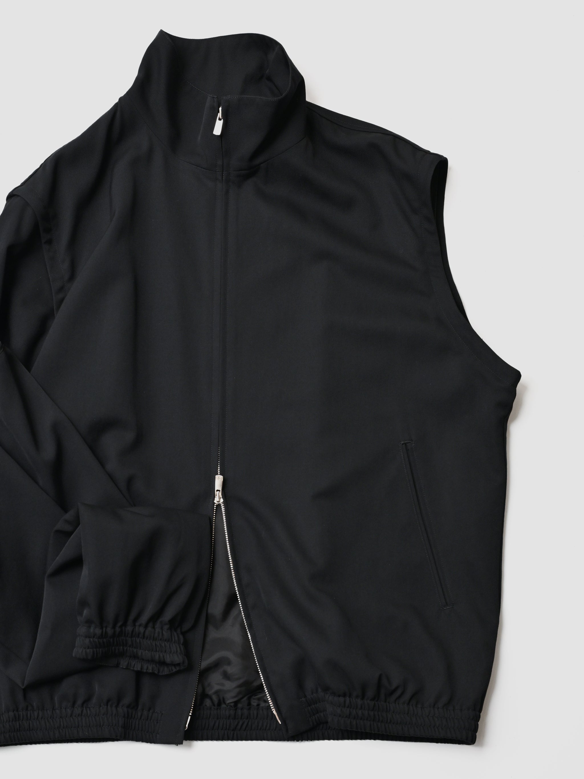BISOWN / S120 WOOL GABA DETACHABLE BLOUSON - TRUE BLACK