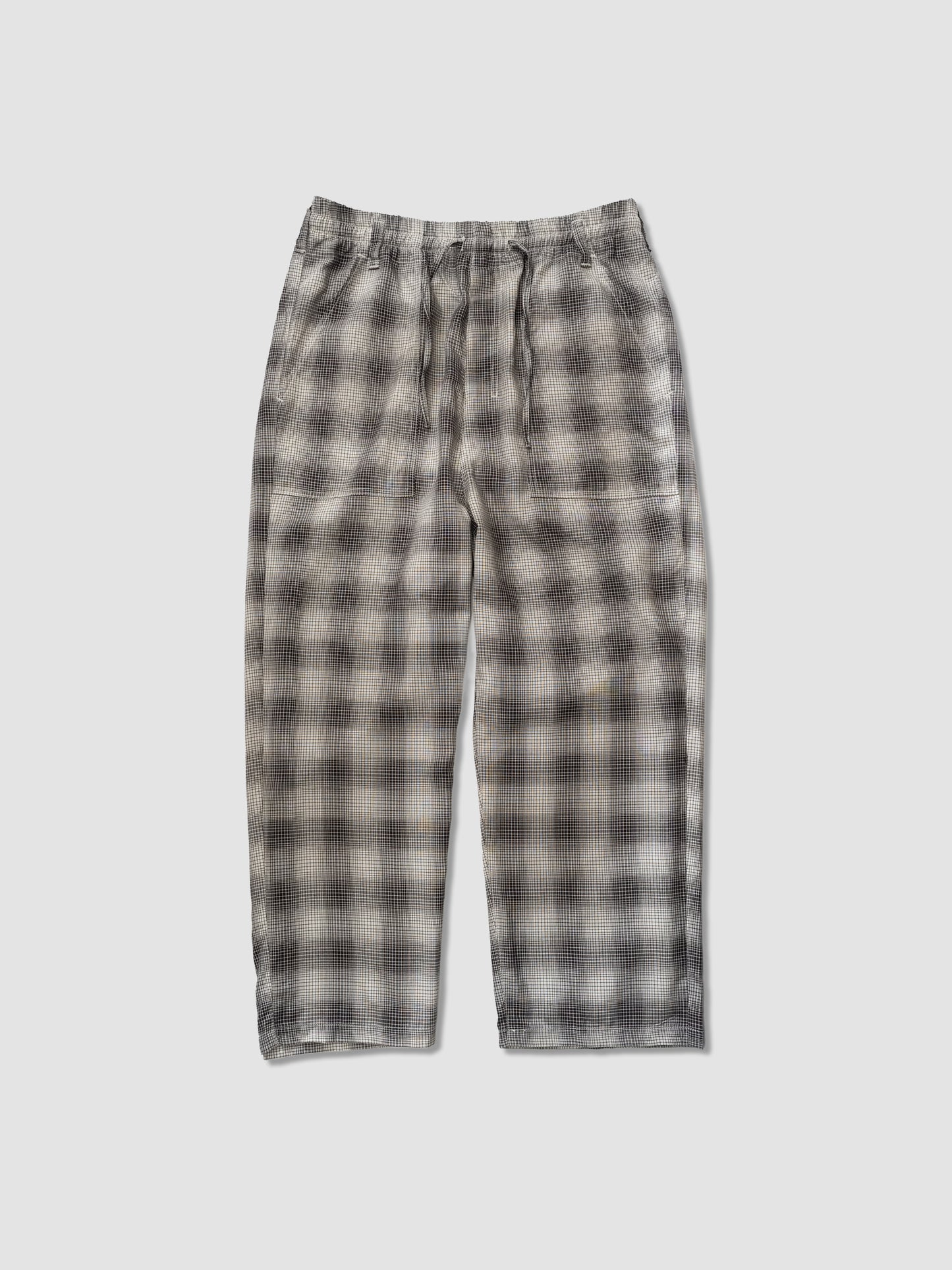 ANCELLM / OMBRECHECK EASY BAKER PANTS -BROWN