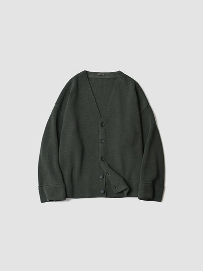 Antwort / DROP KNIT CARDIGAN -DARK GREEN