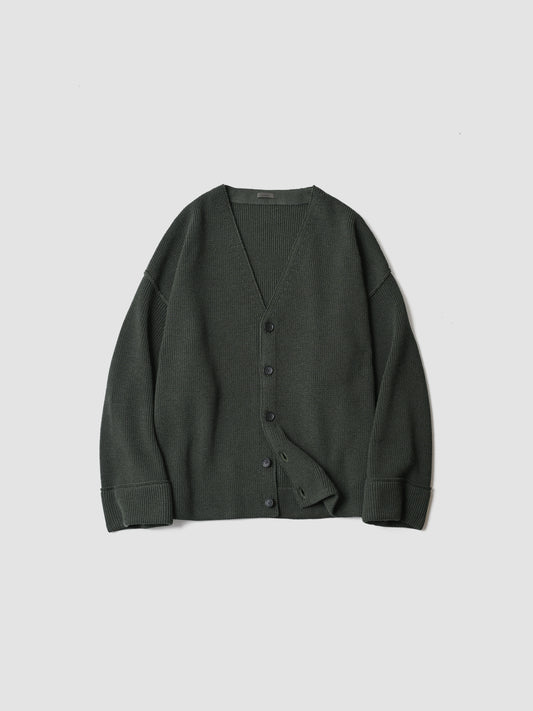 Antwort / DROP KNIT CARDIGAN -DARK GREEN