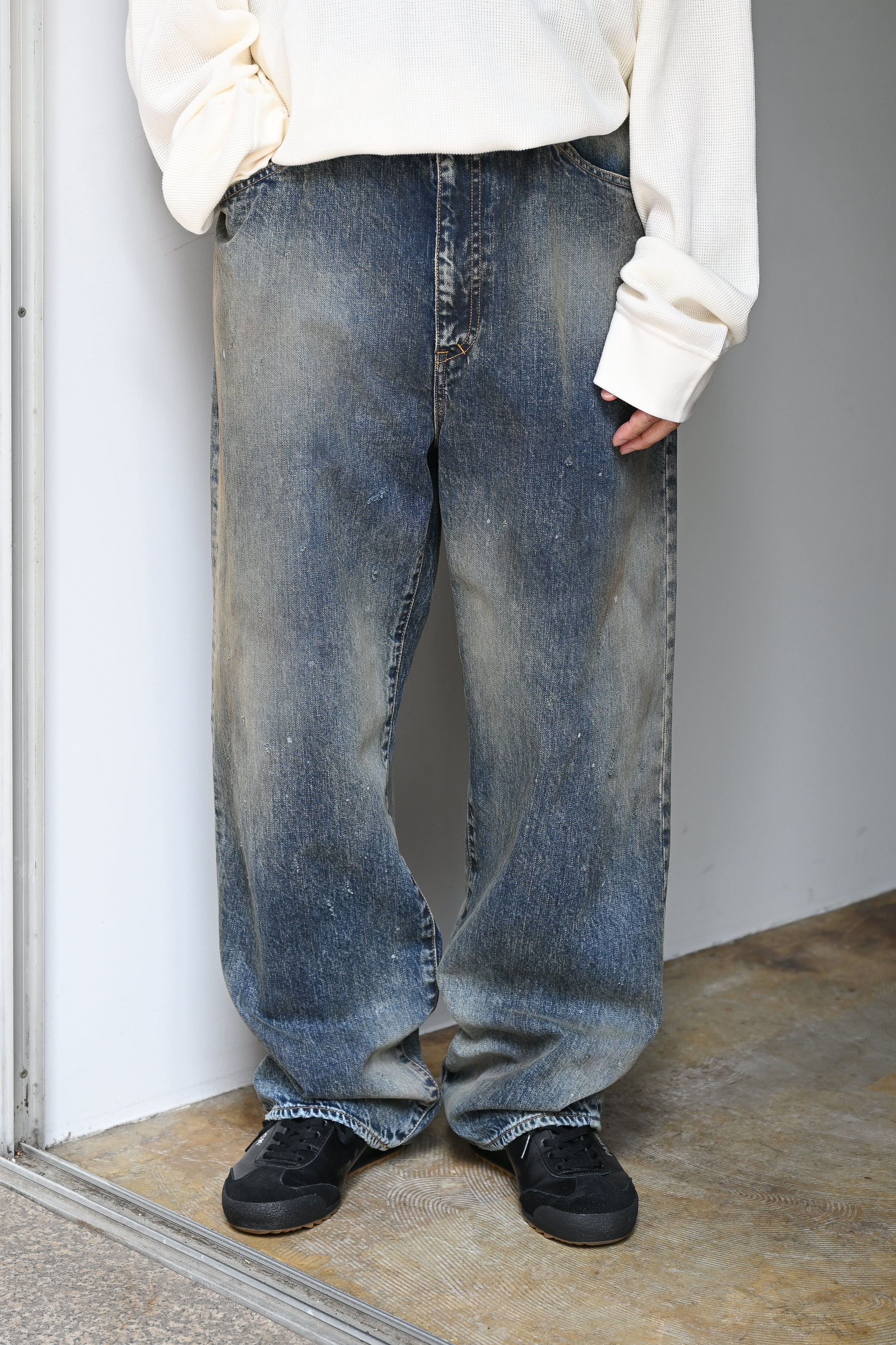 ANCELLM / #02 TAPERED 5P DENIM PANTSS -INDIGO