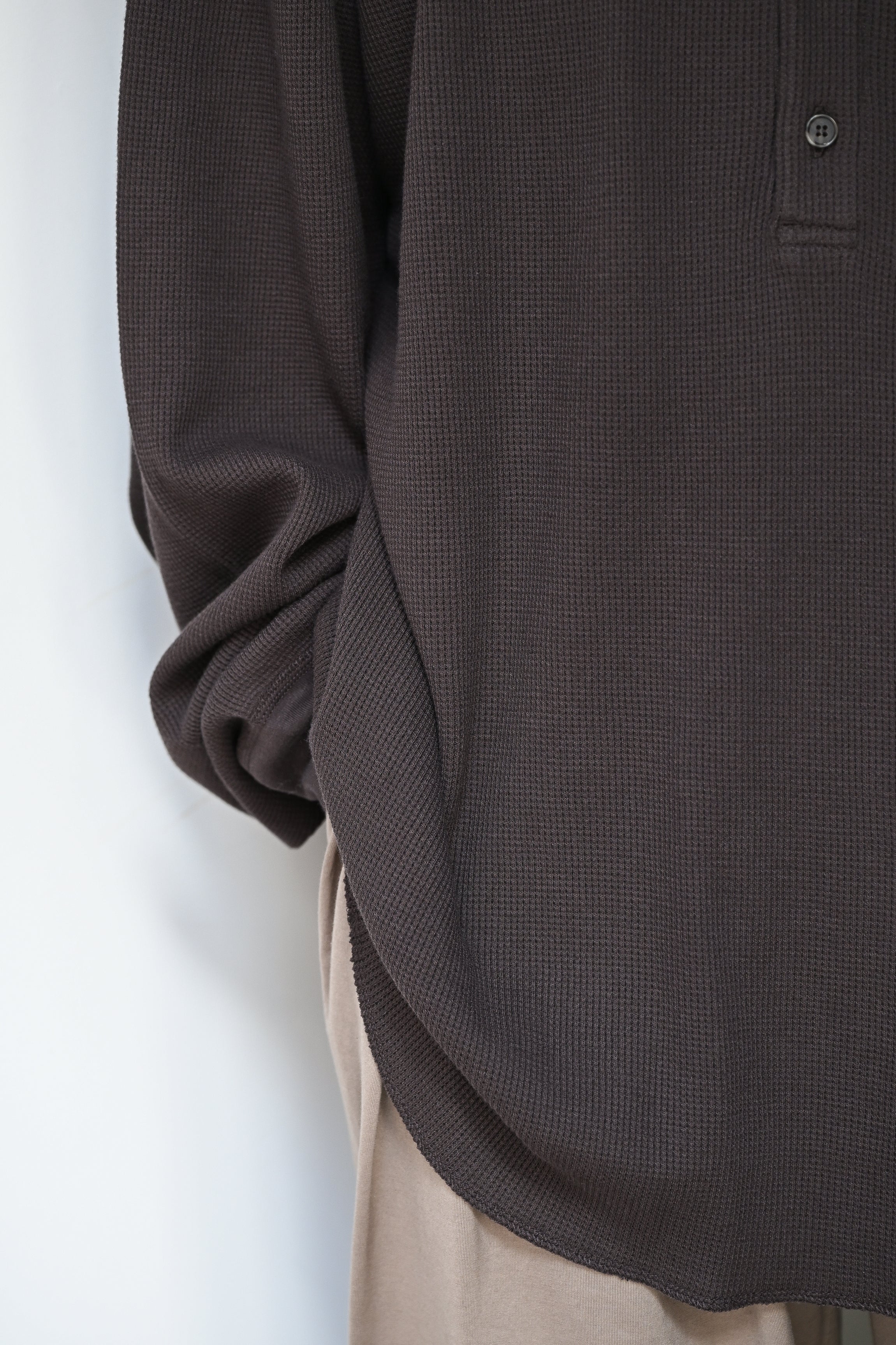 ANCELLM / C/CA HENLEY LS T-SHIRT -D.BROWN